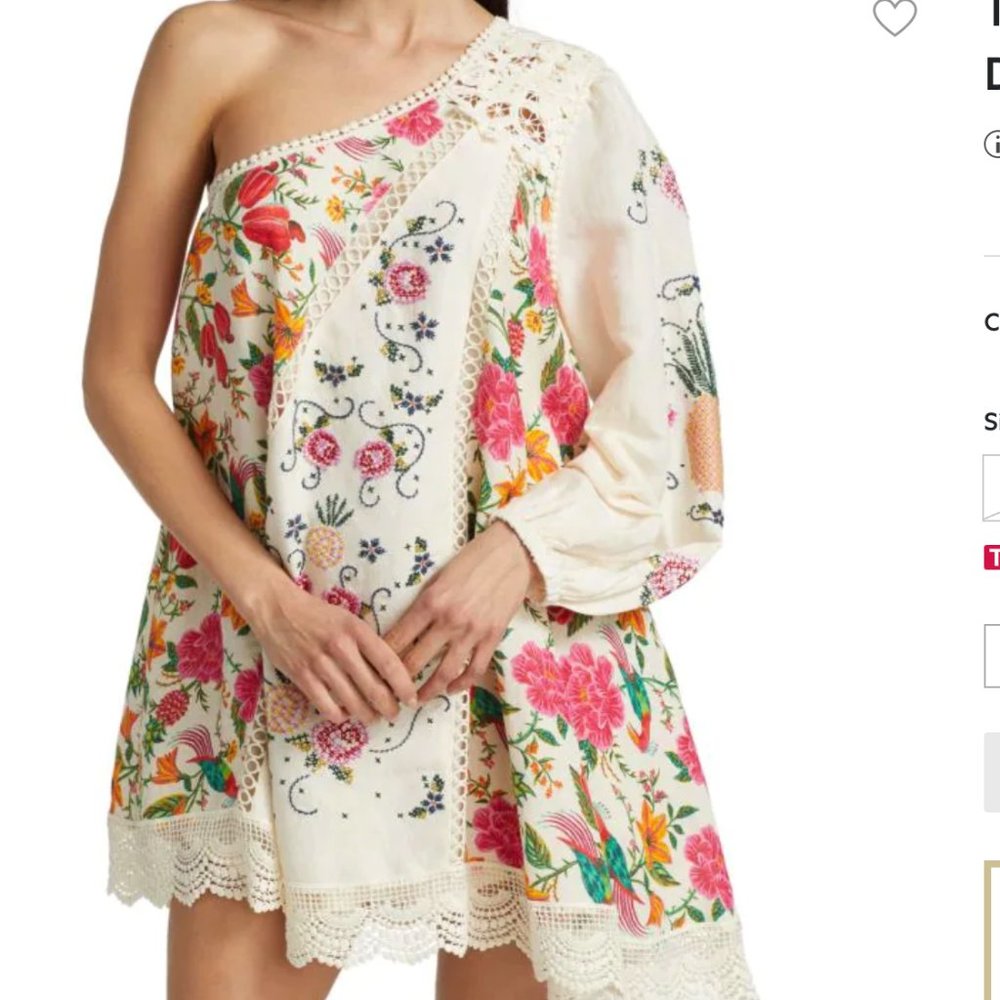 Farm Rio - Worn once - Toucan's Garden One Shoulder Dress